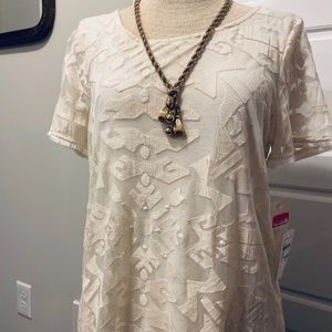 Ella Moss Dress Ivory Lace Dress Cut to Top